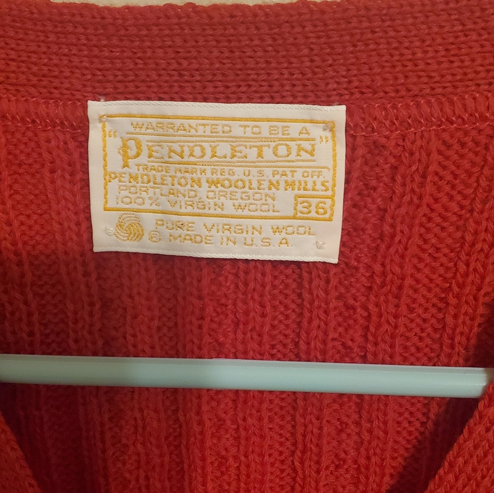 Vintage Pendleton Red Button Down Vest - image 4